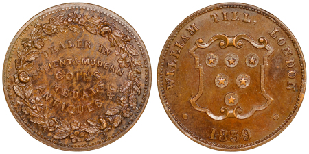 Great Britain, London. William Till CU 1/2d. Token. 1839.