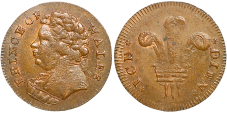 Great Britain, Middlesex. Prince of Wales CU Farthing. c 1790.