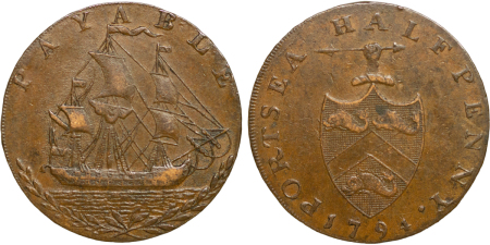 Great Britain, Portsea. Edward Sergeants Forge CU 1/2d. Token. 1794.