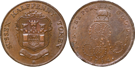 Great Britain, Sussex. G. Ring & Frant CU 1/2d. Token. 1794.
