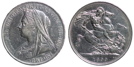 Great Britain. Victoria Ag Crown. 1899 LXII.