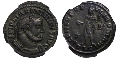 Ancient Roman Empire. Maximian Bi Nummus, Lugdunum. 286-310AD.