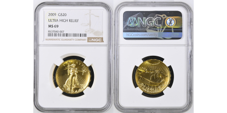 USA. United States Ultra High Relief AU Twenty Dollar. 2009.