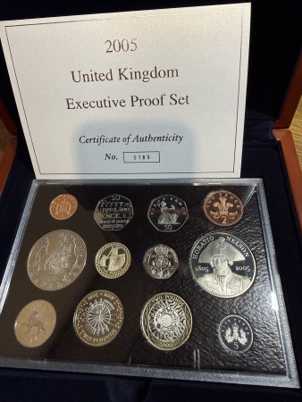 United Kingdom 12 Coin Executive Boxed Proof Coin Year Set. 2005.