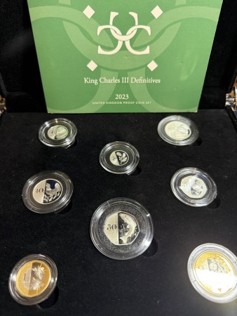United Kingdom Charles III Definitives Silver Proof Coin Year Set. 2023.
