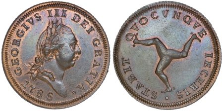 Great Britain, Isle of Man. George III CU Penny (first Issue). 1786.