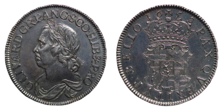 Great Britain. Oliver Cromwell AR Crown. 1658/7.