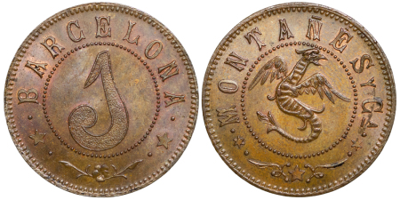 Spain, Barcelona CU Montanes Y Ca, Jeton. Circa 1880-1920.