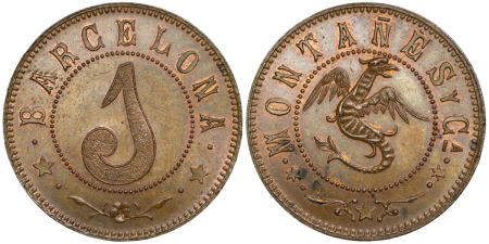 Spain, Barcelona CU Montanes Y Ca, Jeton. Circa 1880-1920.
