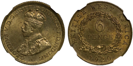 British West Africa. George V BR Threepence. 1920 KN.