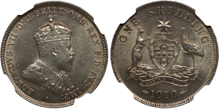 Australia. Edward VII AG Shilling. 1910.