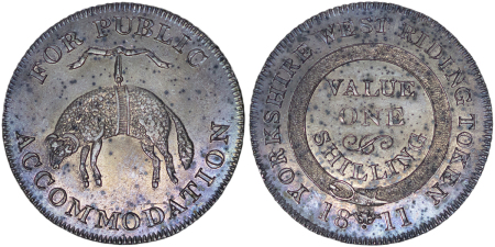 Great Britain. Yorkshire West Riding Ag One Shilling Token. 1811.